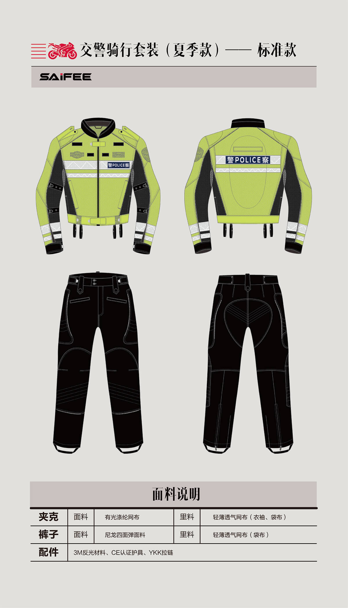 交警夏季騎行(xíng)服整體展示